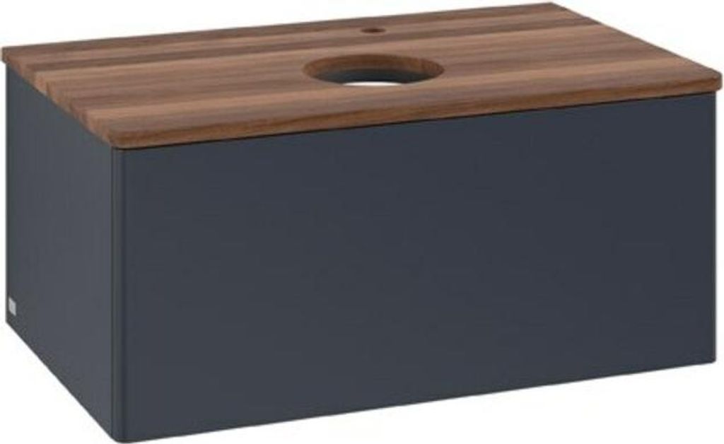 V&B Waschtischunterschrank ohne Frontstruktur Antao 80x36x50cm, HL, WBP w. wal, md bl. m Lac