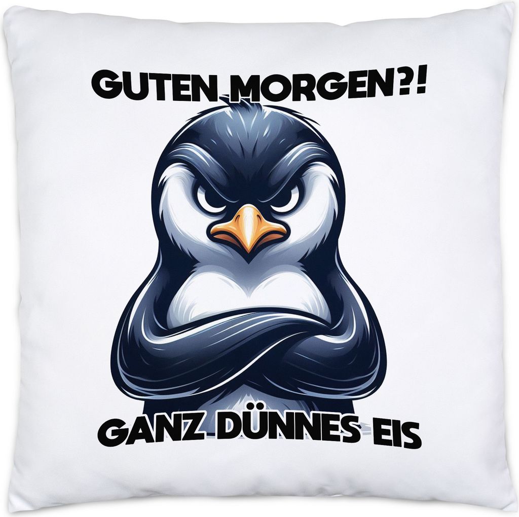 Guten Morgen Ganz dünnes Eis Kissen Inkl. Füllung Home Office Ironie Morgenmuffel