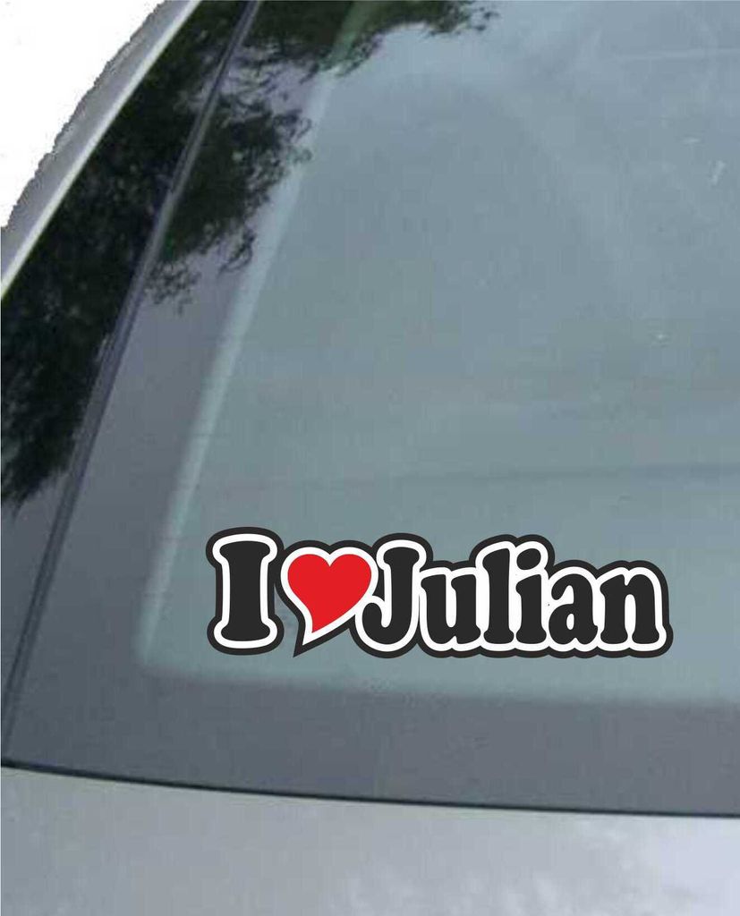INDIGOS UG - Aufkleber / Autoaufkleber I Love Heart - Ich liebe mit Herz 15 cm - I LOVE Ju Florian - Auto LKW Truck - Sticker mit Namen vom Mann Fr...