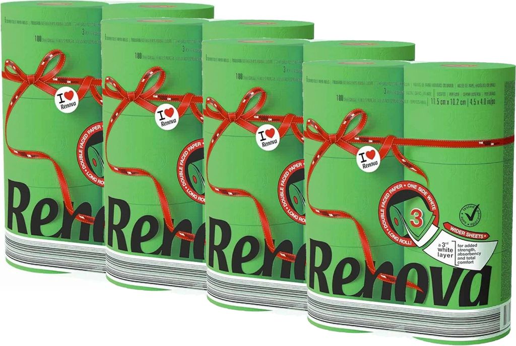 Toilettenpapier - grün - 24 Rollen (4 Packs á 6 Rollen) Produktbild 
