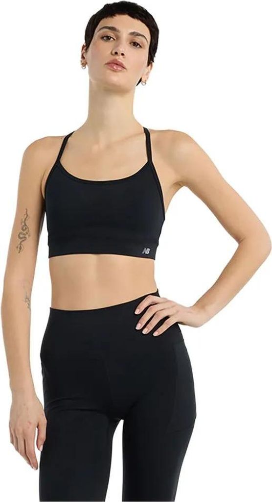 New Balance Essential Yoga Sport-bh Schwarz M Damen Schwarz M
