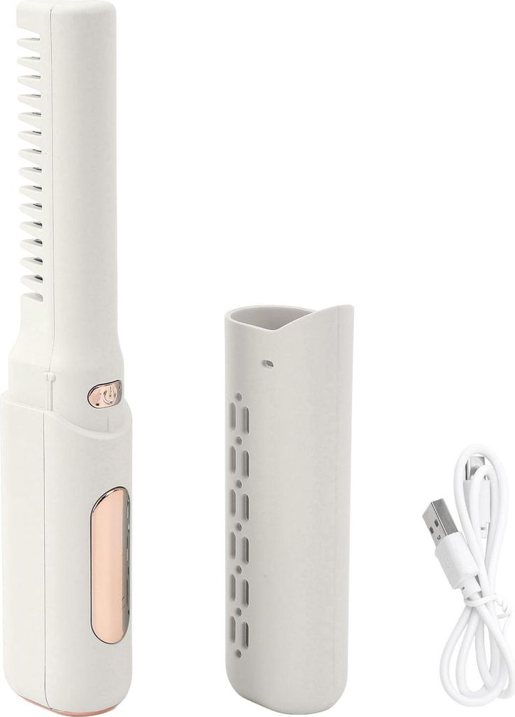 Wiederaufladbares Mini -Haarglätter 3 einstellbare Temperatur 2000mah Anti -Spalte Typ C Kordellos für alle Arten Khaki