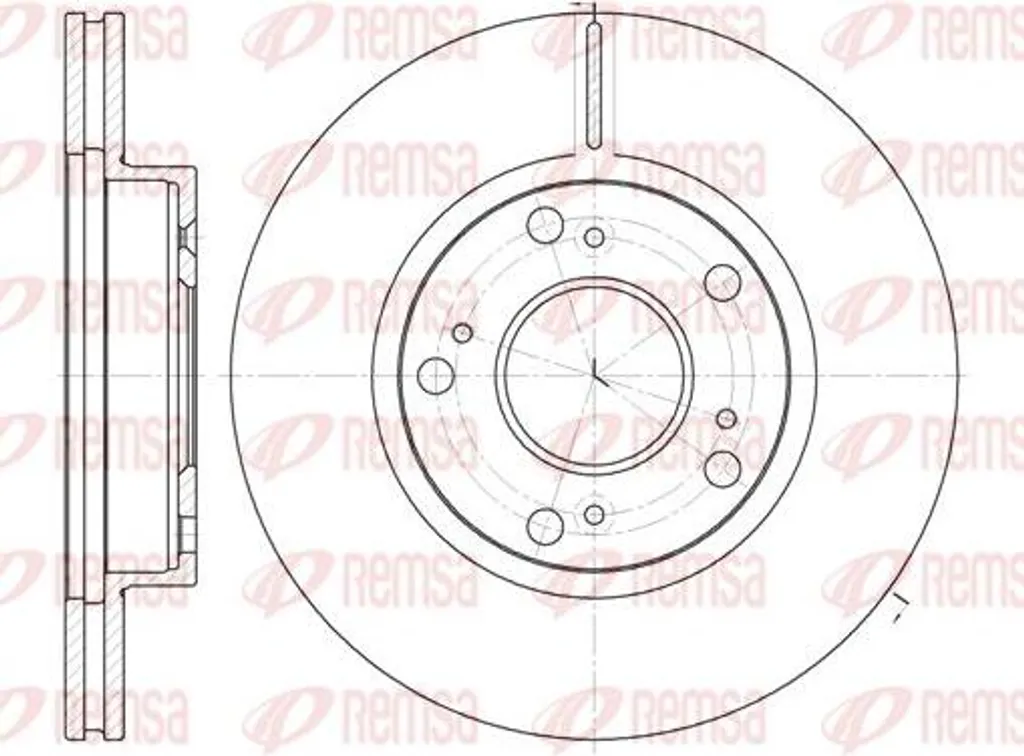 Disque de frein REMSA 61263.10 OE 45251S6M000 pour Civic et Stream
