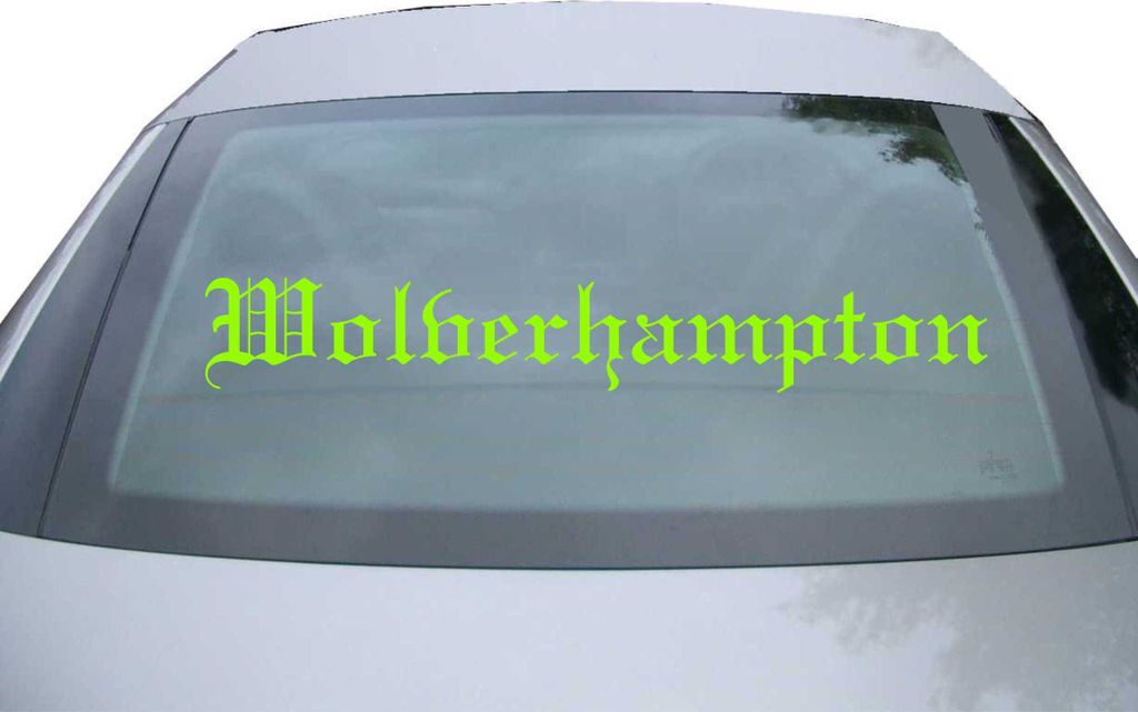 Indigos UG - Aufkleber Heckscheibe & Motorklappe DE6689 - neongrün - 600x88 mm - Molberhanmpton - Auto Scheiben Fenster Heckklappe Tuning Racing J...
