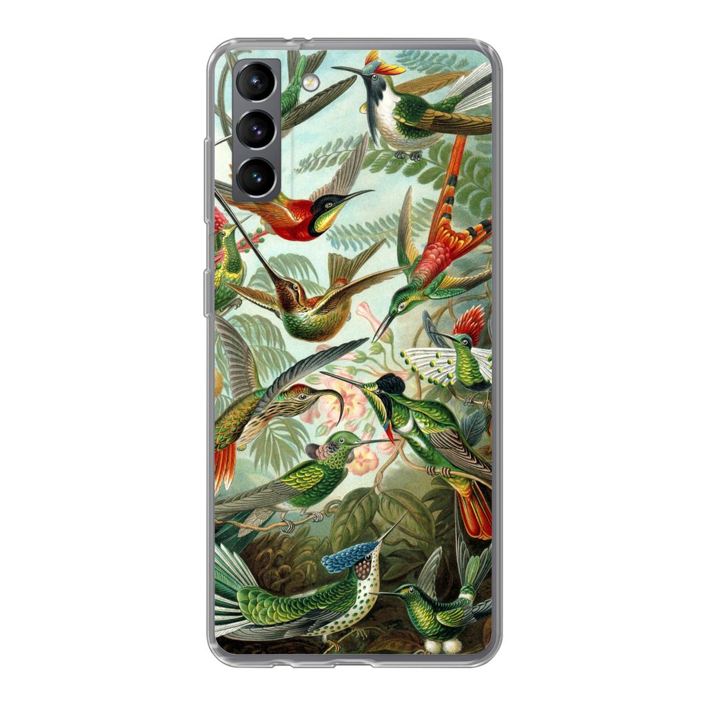 MuchoWow Handyhülle Schutzhülle Hülle für Samsung Galaxy S21 Plus Trochilidae - Alte Meister - Kunst Silikon Softcase Handy Hülle - Handy-Ta...