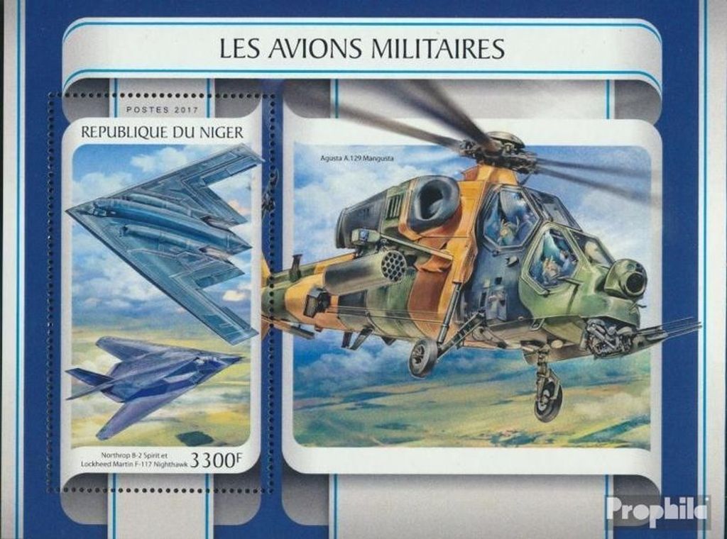 Briefmarken Niger 2017 Mi Block 694 (kompl. Ausg.) postfrisch Militärflugzeuge