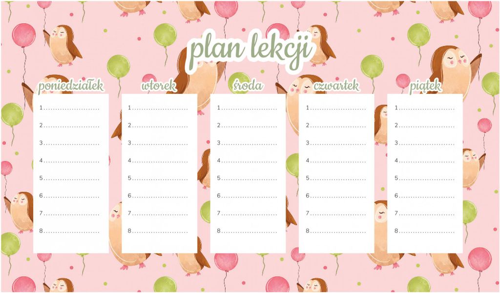 Magnetische Eule mit Ballons Unterrichtsplan 30x17,5CM