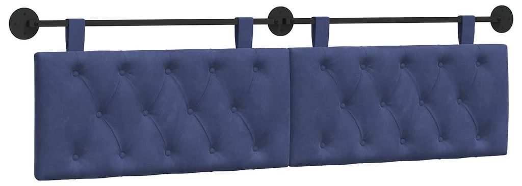 vidaXL Hängevorderseite Wandmontiert Polizeiblau 190 x 55 x 7 cm Samt