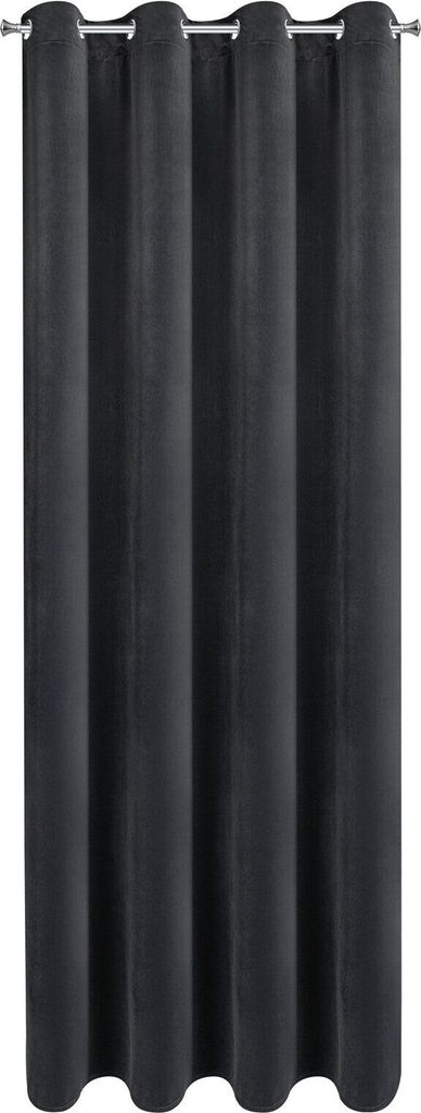 EUROFIRANY | Gardinen - Verdunkelungsvorhang - NITA - 140x250 cm - Schwarz - 100% lichtundurchlässig - Elegantes Design