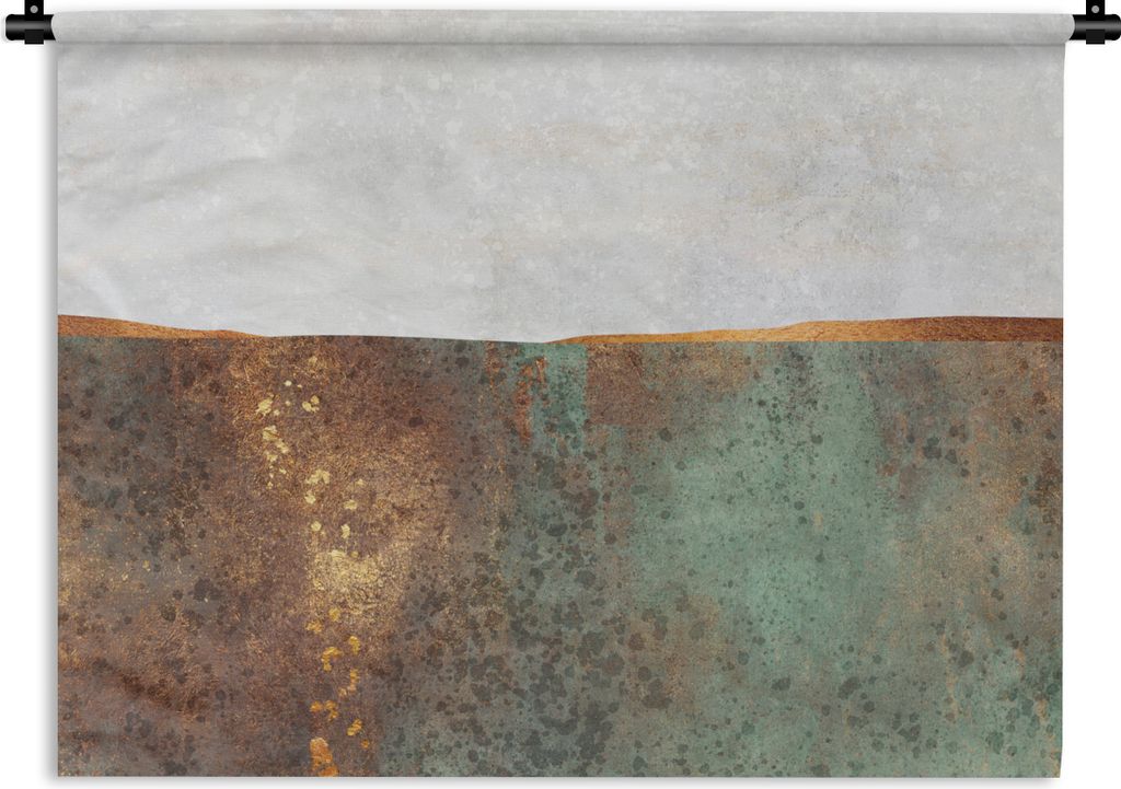 MuchoWow Wandteppich Wandbehang Abstrakt - Luxus - Gold 90x67.5 cm Tapisserie Dekoration Wandtuch - Fototeppich - Wand-Skulpturen
