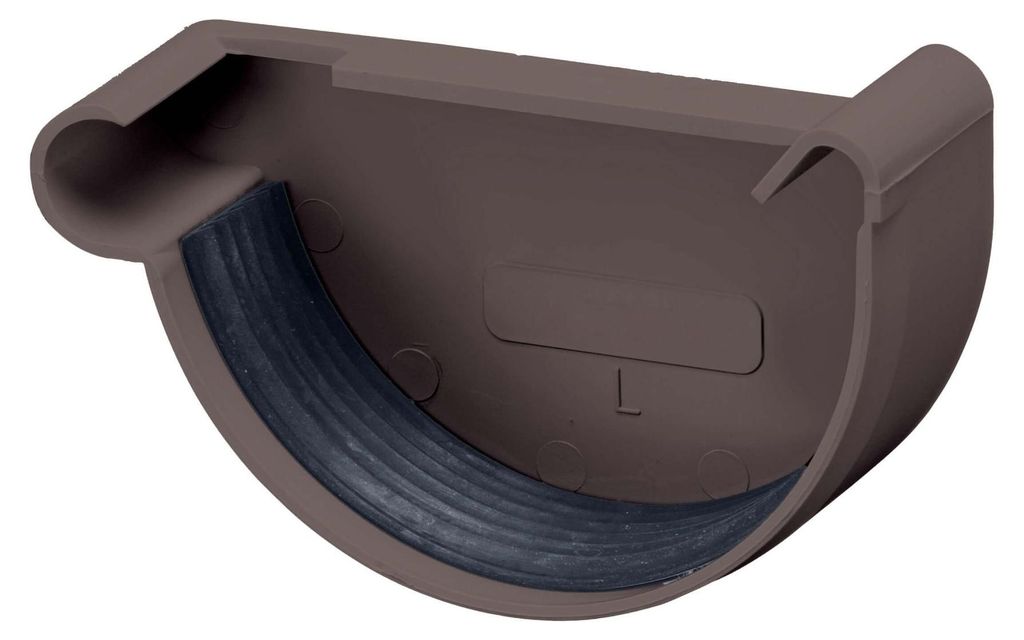 INEFA Dachrinnen Endstück halbrund, PVC NW150 / 150mm, Produktbild 
