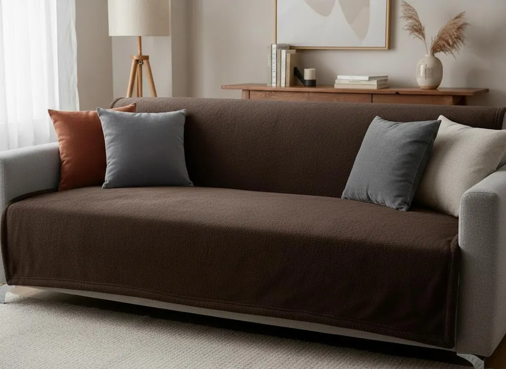 Idea Regalo: Coperta Berta Mybesthome 170x210 Marrone - Confezione Calda