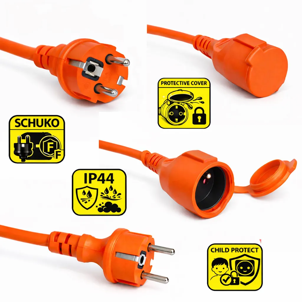 Rallonge électrique 30m Vertex 3x2,5 mm² IP44 Câble Extension Extérieur