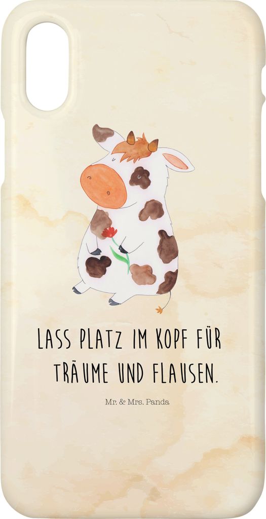 Mr. & Mrs. Panda Iphone 10 Handyhülle Kuh - Vintage - Geschenk, Hoftiere, Cover, Hof, Hülle, Kühe, Milch, Bauernhof, Handy, X, Spruch