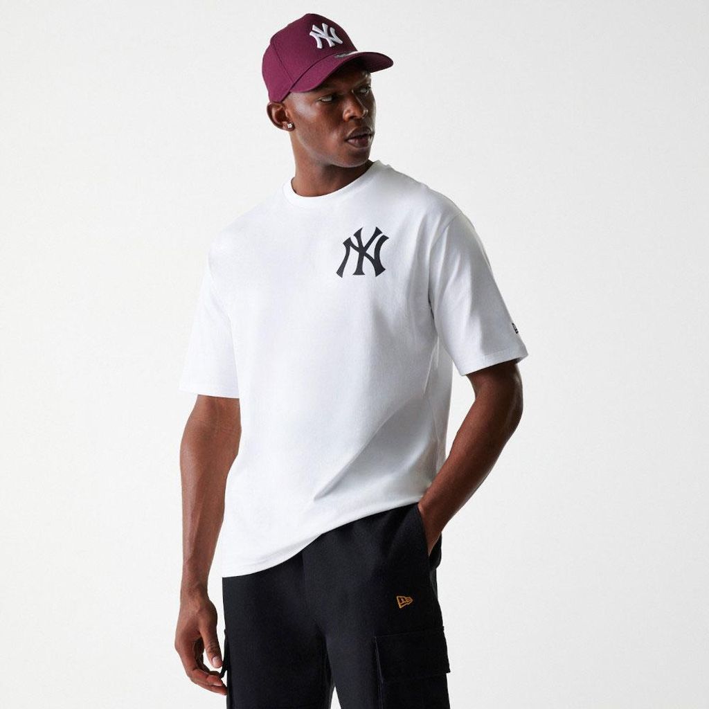 New Era Mlb Baseball Graphic Oversized New York Yankees Kurzarm-t-shirt Weiß M Herren Weiß M