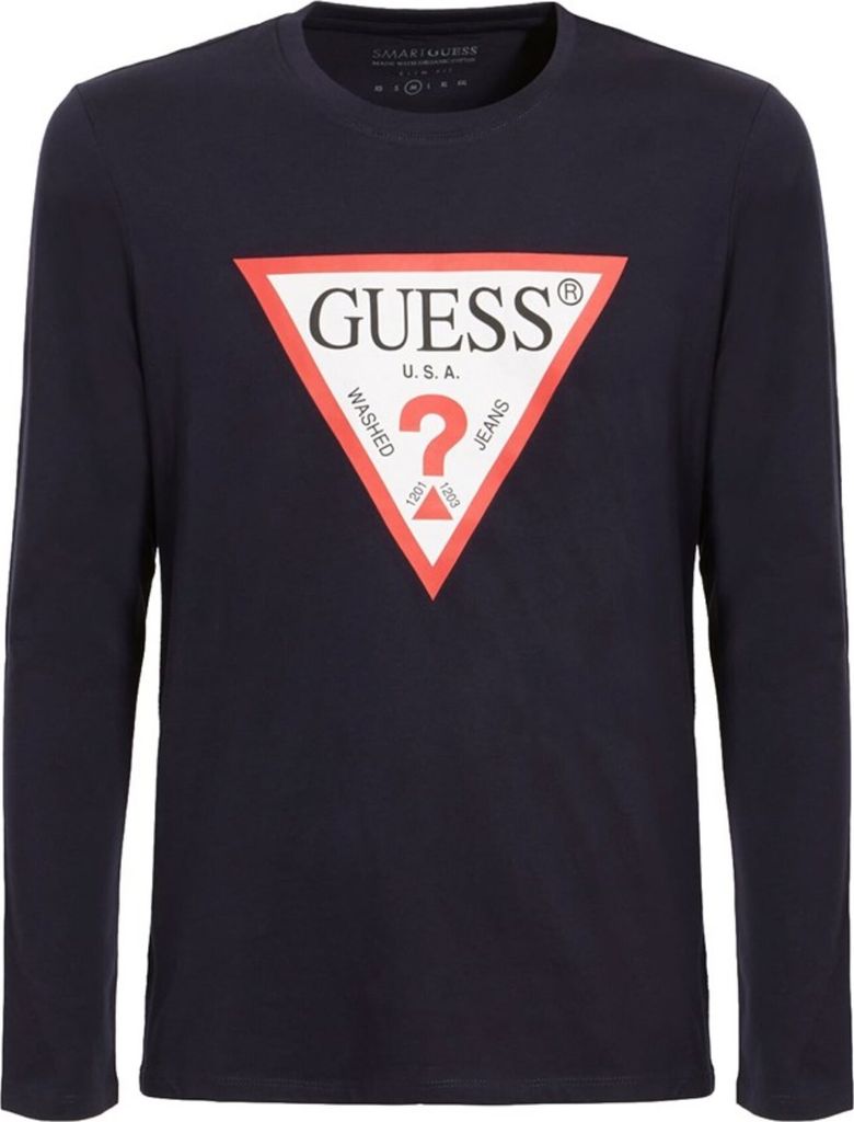 Guess Herren Langarmshirt, marineblau, M1RI31I3Z11-G7V2, Größe M