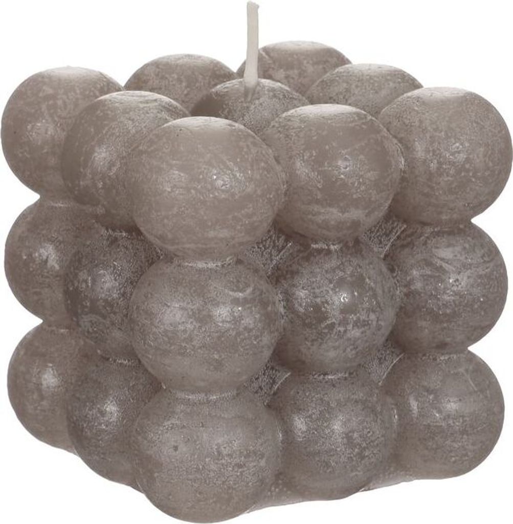 Bubble Kerze 8 x 8 x 8 cm, geruchlos, viele Farben, Grau – Ansicht 13