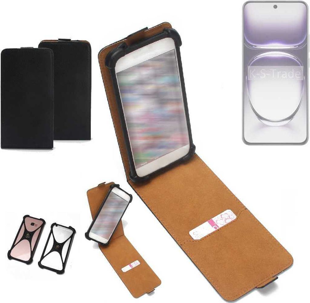 K-S-Trade Handyhülle Schutzhülle kompatibel mit Oppo Reno12 PJV110 Hülle Case Cover Flip Style Bumper schwarz 1x
