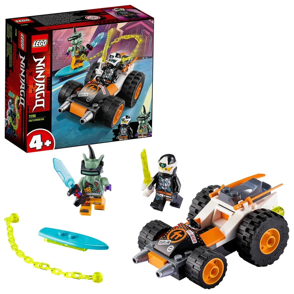 LEGO NINJAGO 71706 Speeder de Cole Voiture de Course Montage Simple dès 4+