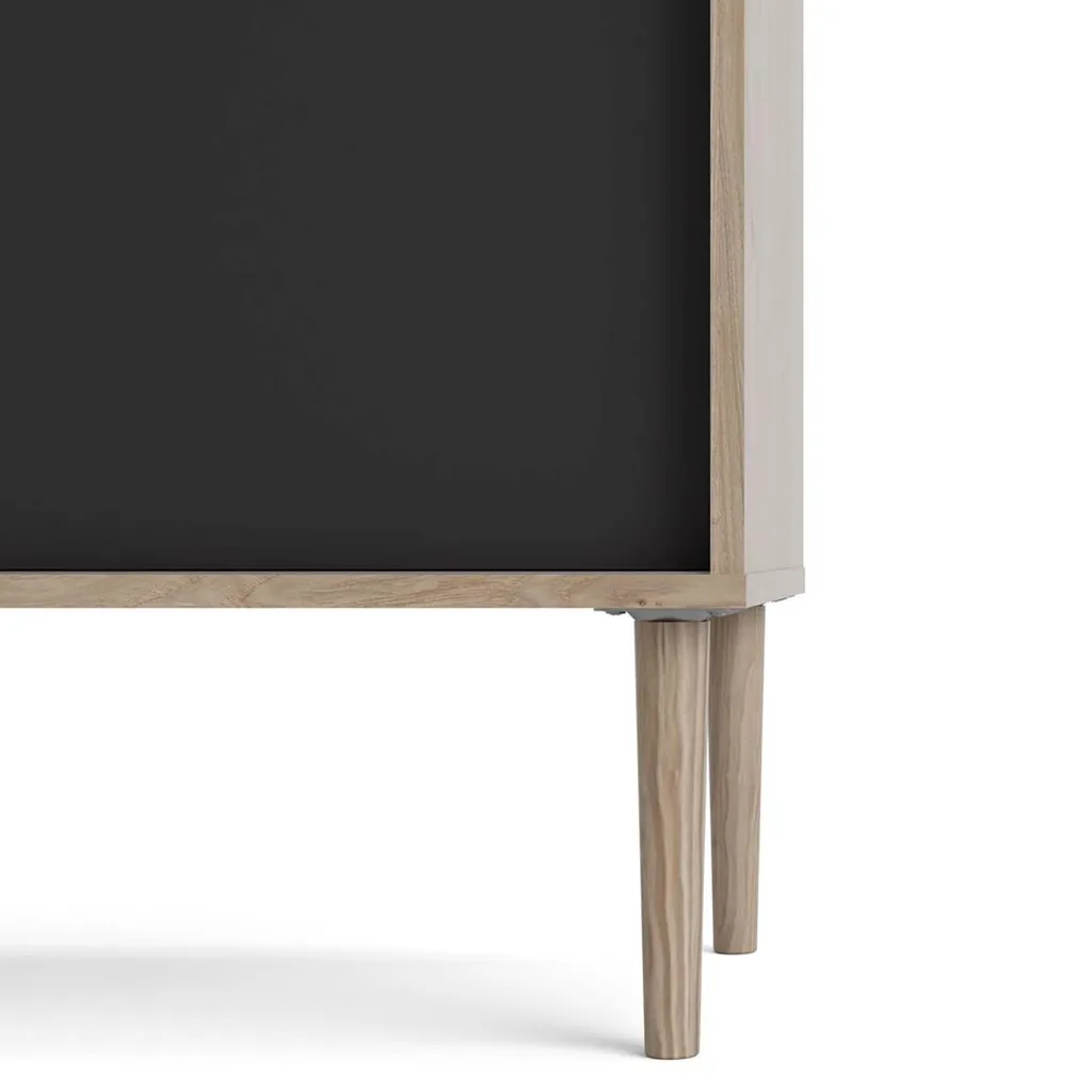 Buffet Penny gain de place : rangement optimal chêne Hickory et noir mat - 6