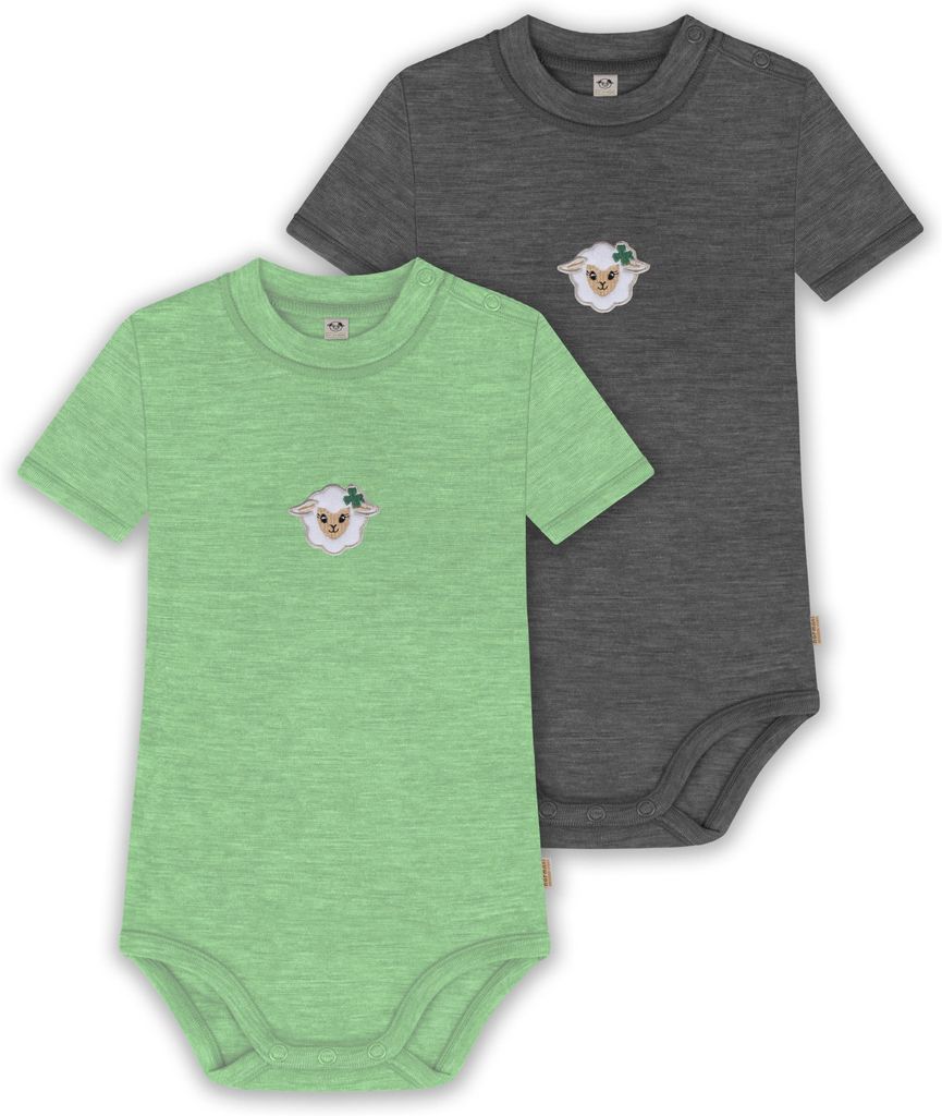 normani 2er Set Baby Kurzarmbody aus Wolle