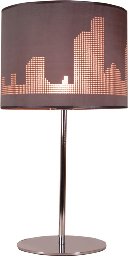 Lampe de salon chrome et bronze MANHATTAN de 53 cm chic et moderne
