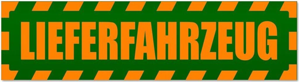 Kiwistar - Autoaufkleber - Orange - Grün - 45 x 12 cm - Lieferfahrzeug gestreift - Hinweis Aufkleber Sticker für Auto, Kfz, Fahrrad, PKW, LKW