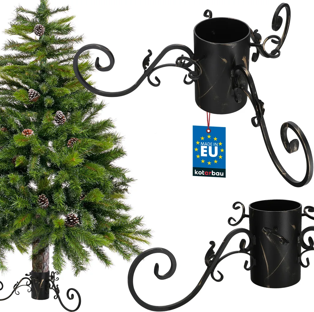 Fini le Sapin qui Penche : Pied en Métal Doré Ultra Stable avec Réservoir