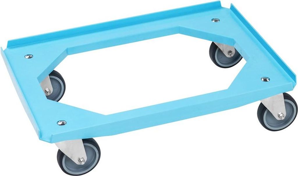 Kistenroller für 600 x 400 mm Behälter, 615 x 415 x 170 mm 200 kg Blau