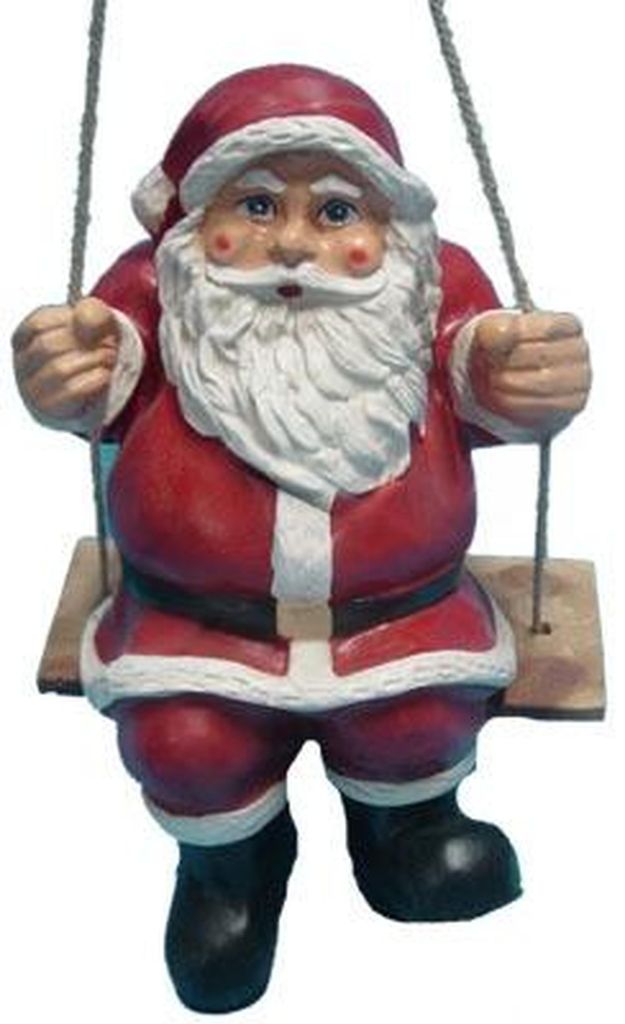 Design Weihnachtsmann auf Schaukel Garten Statue Skulptur Figuren Skulpturen Neu