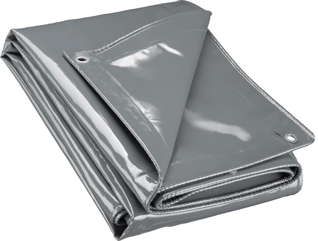 Wiltec Bâche de camion 5 x 7m Grise 650 g/m² Polyester Image du produit 