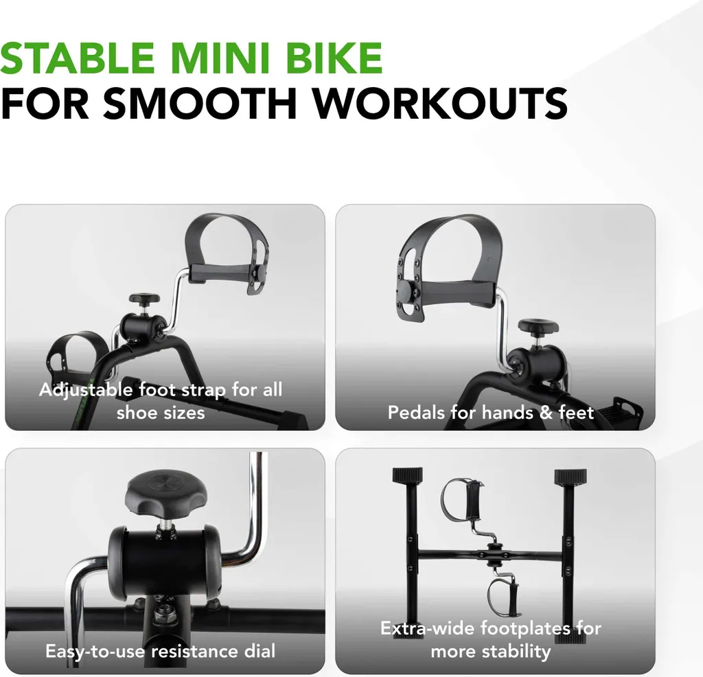 Mini Vélo d'Appartement Tunturi Basic Noir pour Bras et Jambes Mobile - 4