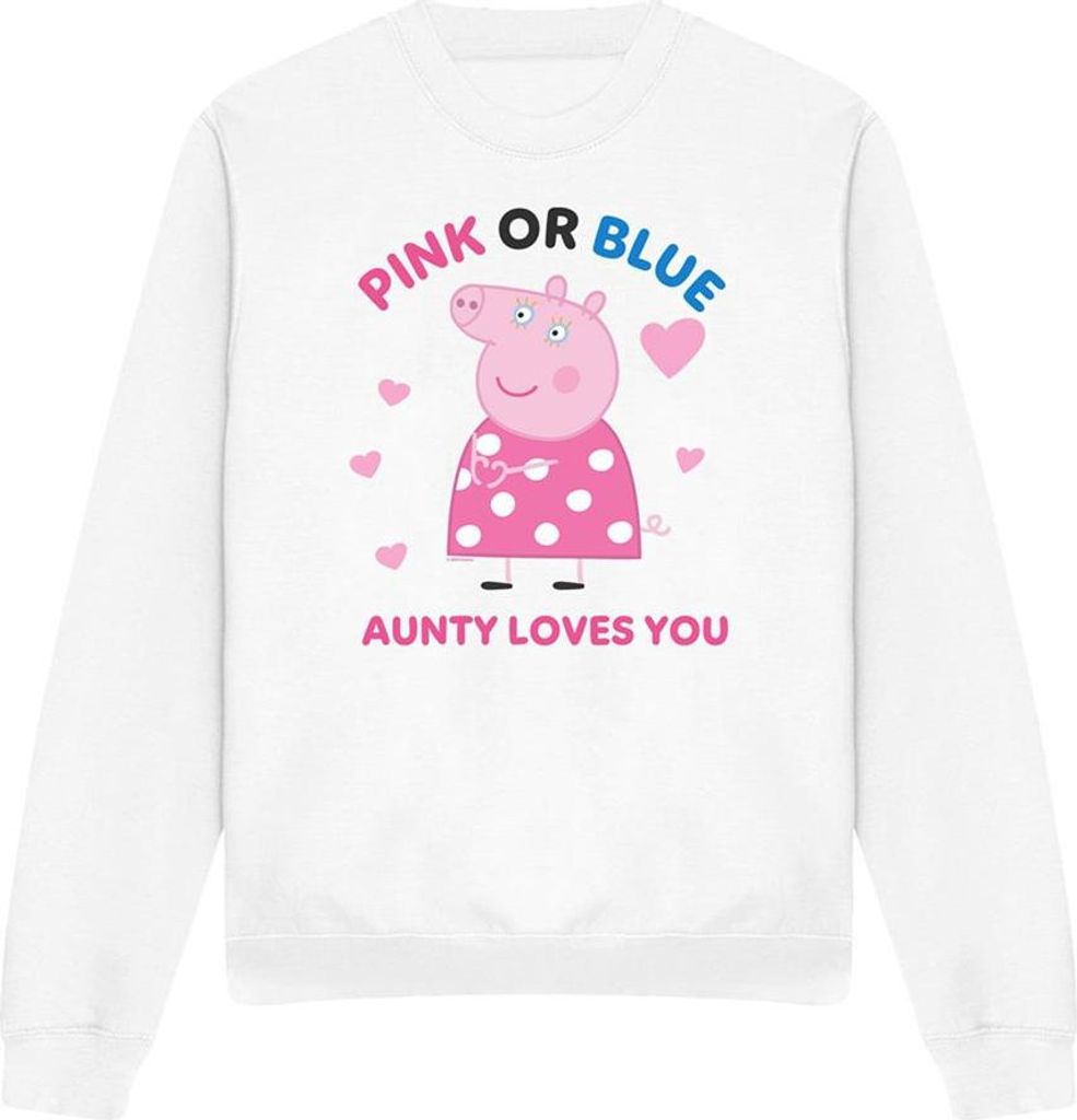 Peppa Pig - "Pink Or Blue Aunty Pig Loves You" Sweatshirt für Damen TV21380 (L) (Weiß)
