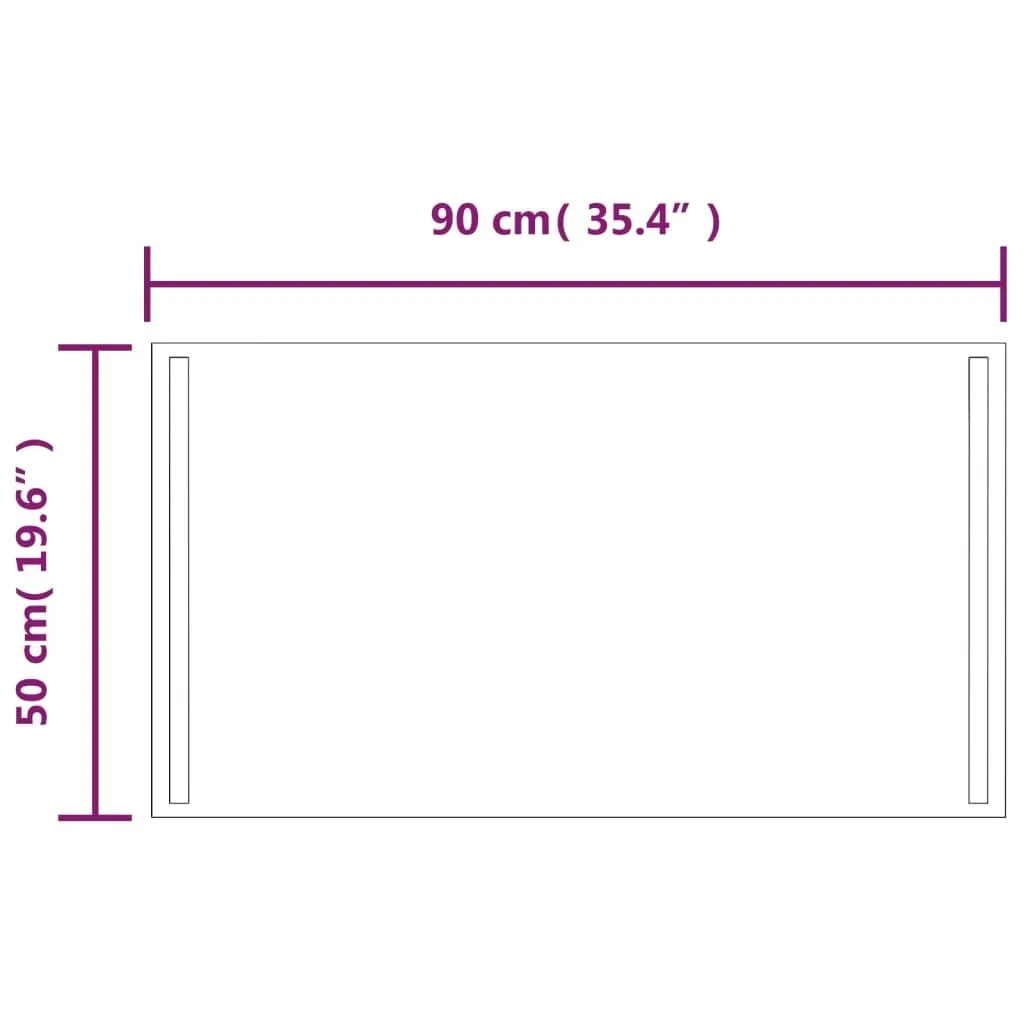 Specchio da bagno a LED 50x90 cm - 5