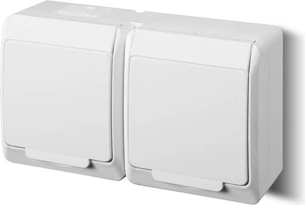 Elektroplast Socket Hermes 2Pl White Ip44 0325-02 Produktbild 