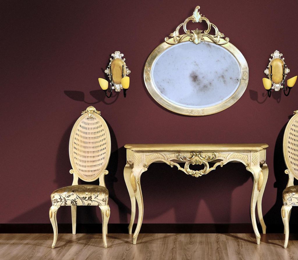 Konsolen Tisch Kommode mit Spiegel Luxus Klasse Möbel Set Stil Modern 2tlg. Neu
