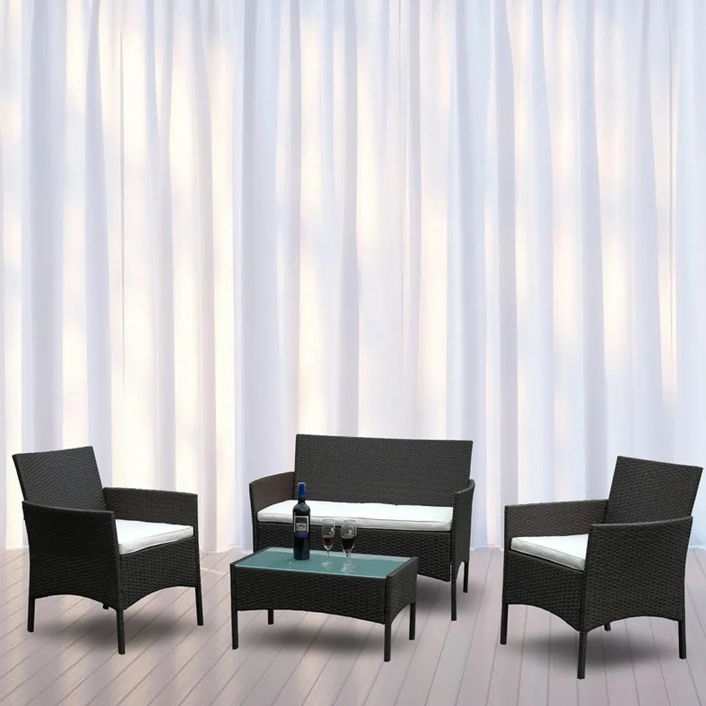 Yakimz Set Mobili da Giardino in Polirattan Marrone | Salotto Relax Outdoor