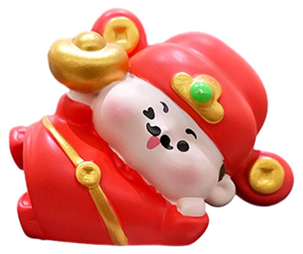 1/4 Stück Figur des Gottes des Reichtums, Computermonitor-Dekoration, Cartoon-Statue chinesischer Unsterblicher, Harzskulptur, Auto-Armaturenbrett...