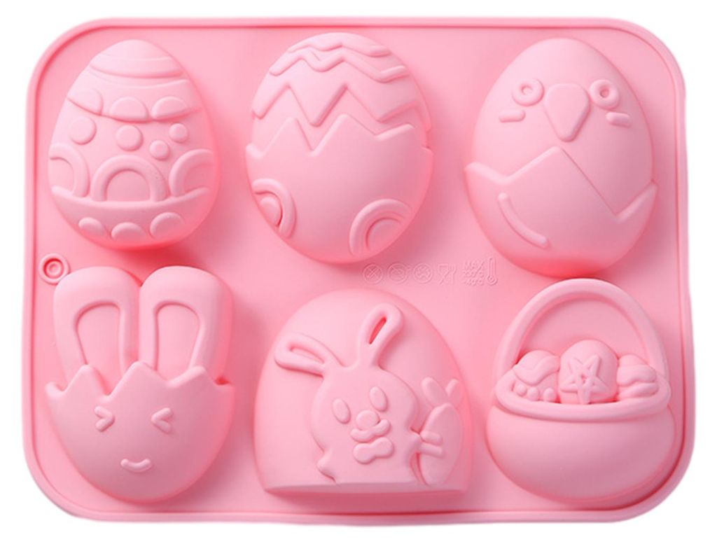 Oster-Schokoladenform, antihaftbeschichtet, Silikonform in Osterhasenform, zum Backen von Pralinen, Süßigkeiten und Cupcakes