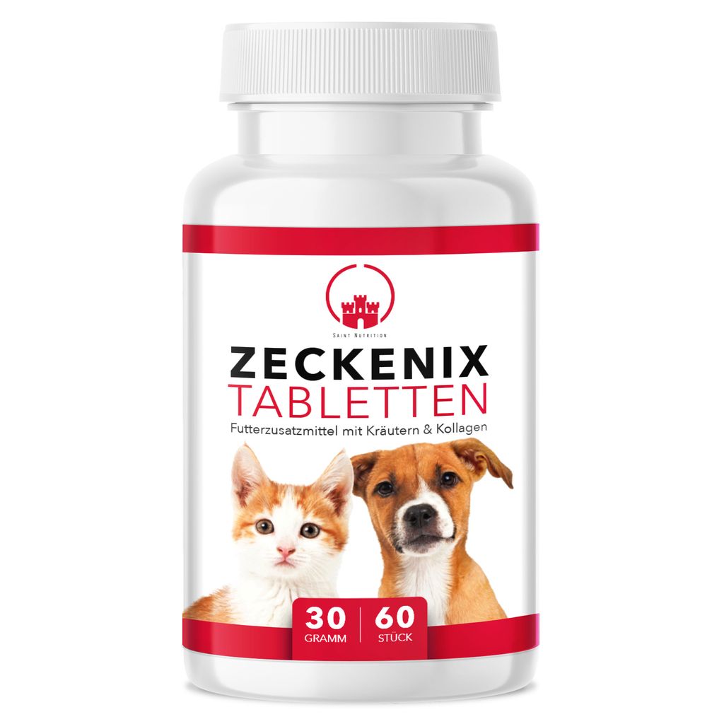 Saint Nutrition Zeckenix - Zecken Tabletten – zum Schutz vor Zeckenbefall – für Hunde und Katzen – Zeckenschutz Hund – Zeckentabletten ...