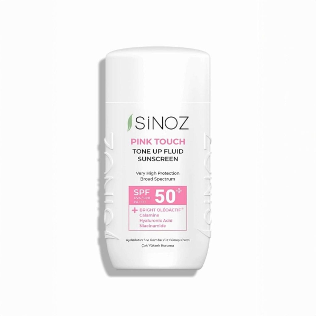 Sinoz Pink Touch Tone-Up Fluid Sunscreen SPF 50+ PA++++, 50 ml – rosiger Glow, kein Weißel-Effekt
