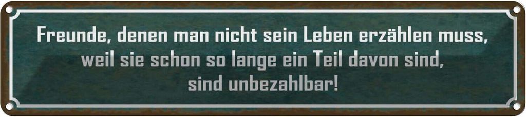 vianmo Blechschild 10x46 cm Freunde sind unbezahlbar Dekoration Spruch Zitat