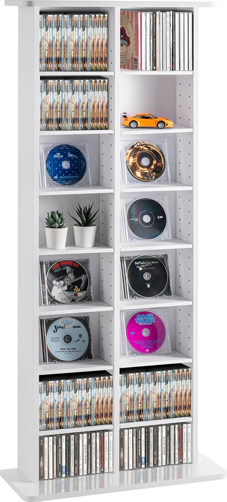 VEVOR Medienaufbewahrungsschrank, 8-lagiges DVD-Regal für bis zu 464 CDs, verstellbare CD-Regale mit 16 Fächern, schützt und organisiert Musik-,...