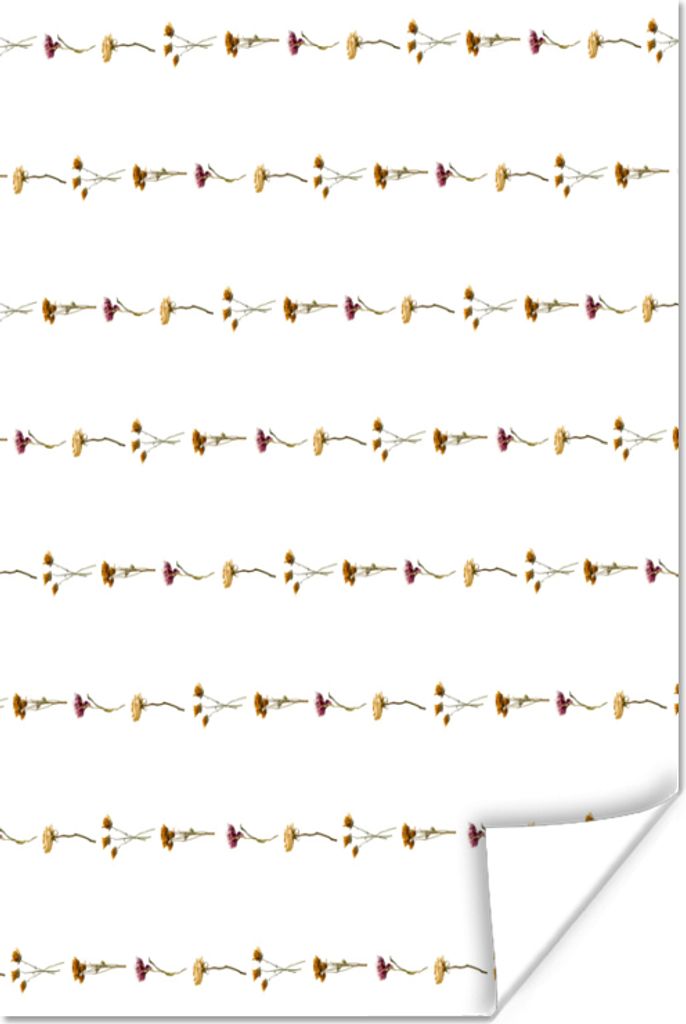 MuchoWow Poster Blumen - Muster - Pastell 80x120 cm - Papierdruck