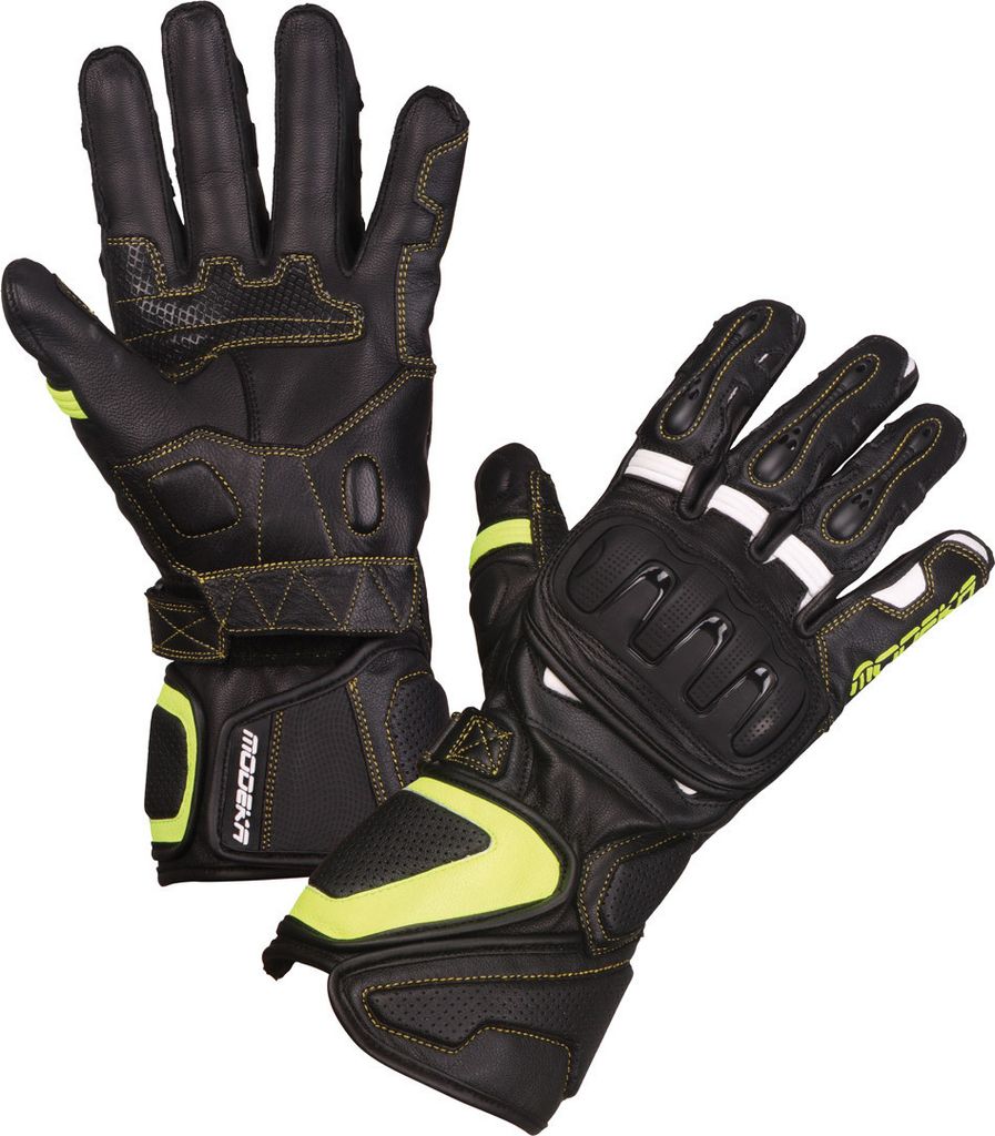 Modeka Handschuh Daren schwarz-weiß-neon gelb 7
