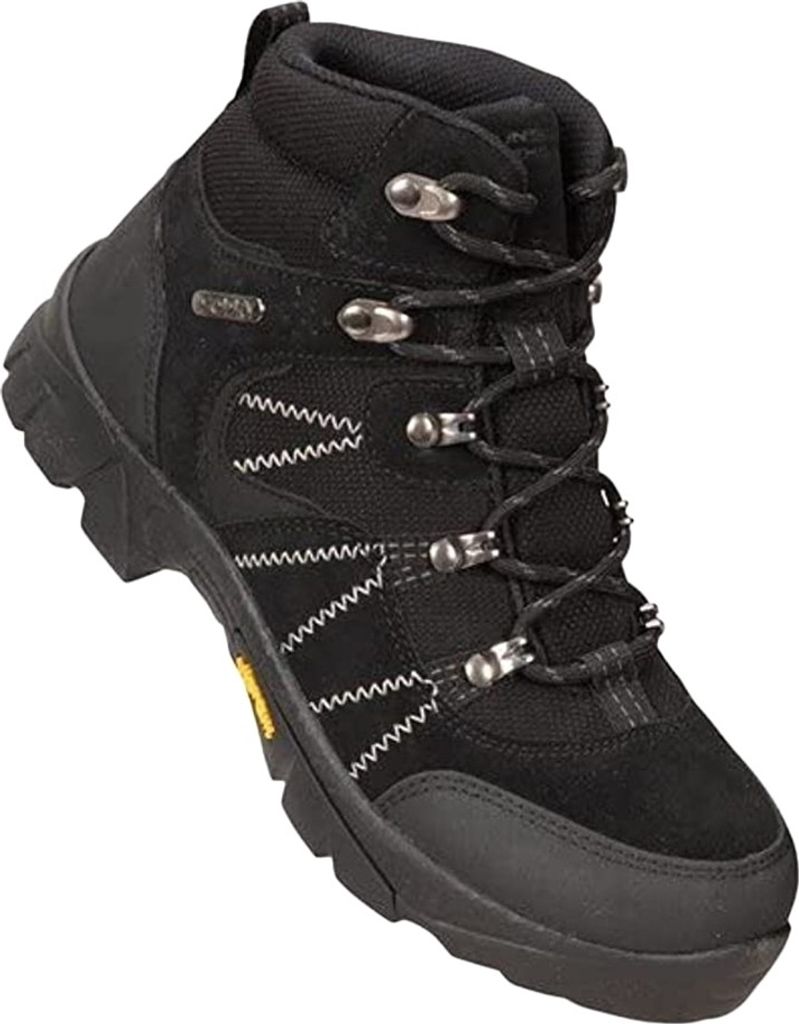 Mountain Warehouse - Kinder Wanderstiefel "Edinburgh", Wasserfest, Wildleder MW174 (34 EU) (Schwarz)