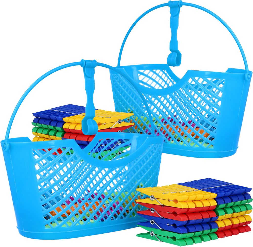 com-four® 74-teiliges Set mit Wäscheklammern & Produktbild 