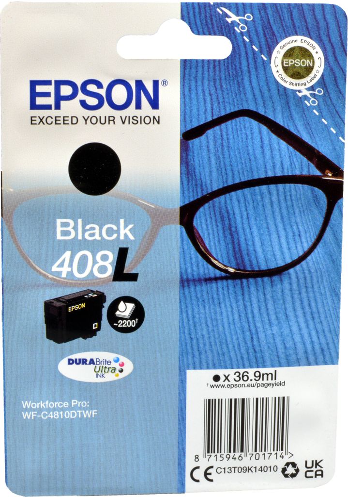 Epson 408L Brille DURABrite Ultra Single Black Tinte, Produktbild 