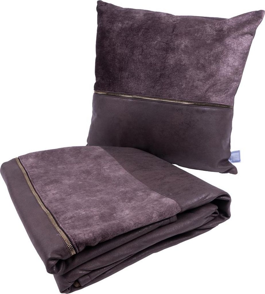 Dekokissen & Decke Picco 100 2er-Set Grau / Braun Produktbild 