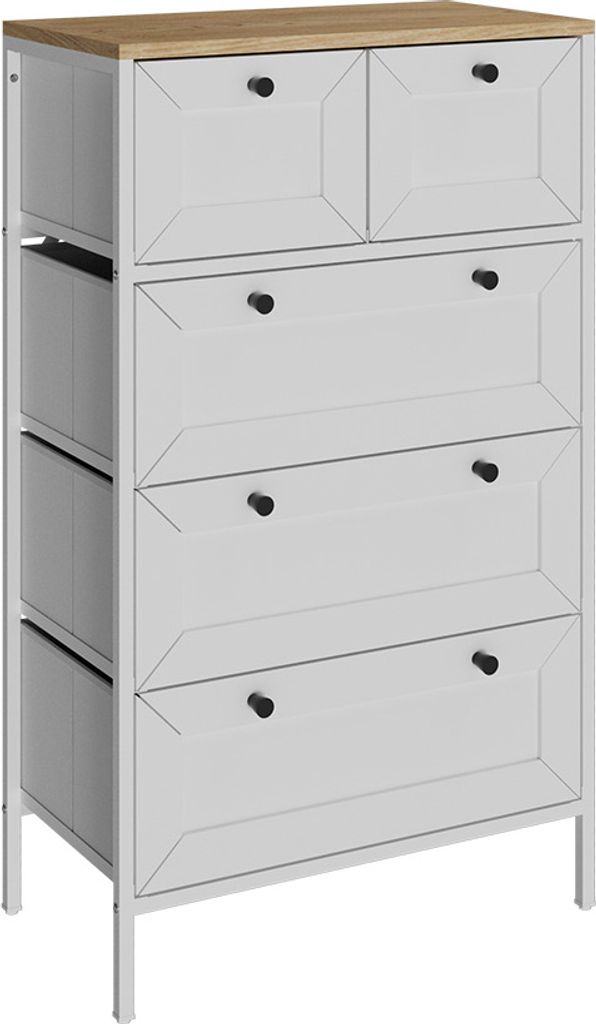 Kommode Vicco Belaro Weiß 56 x 95 cm mit 5 Schubladen, Produktbild 